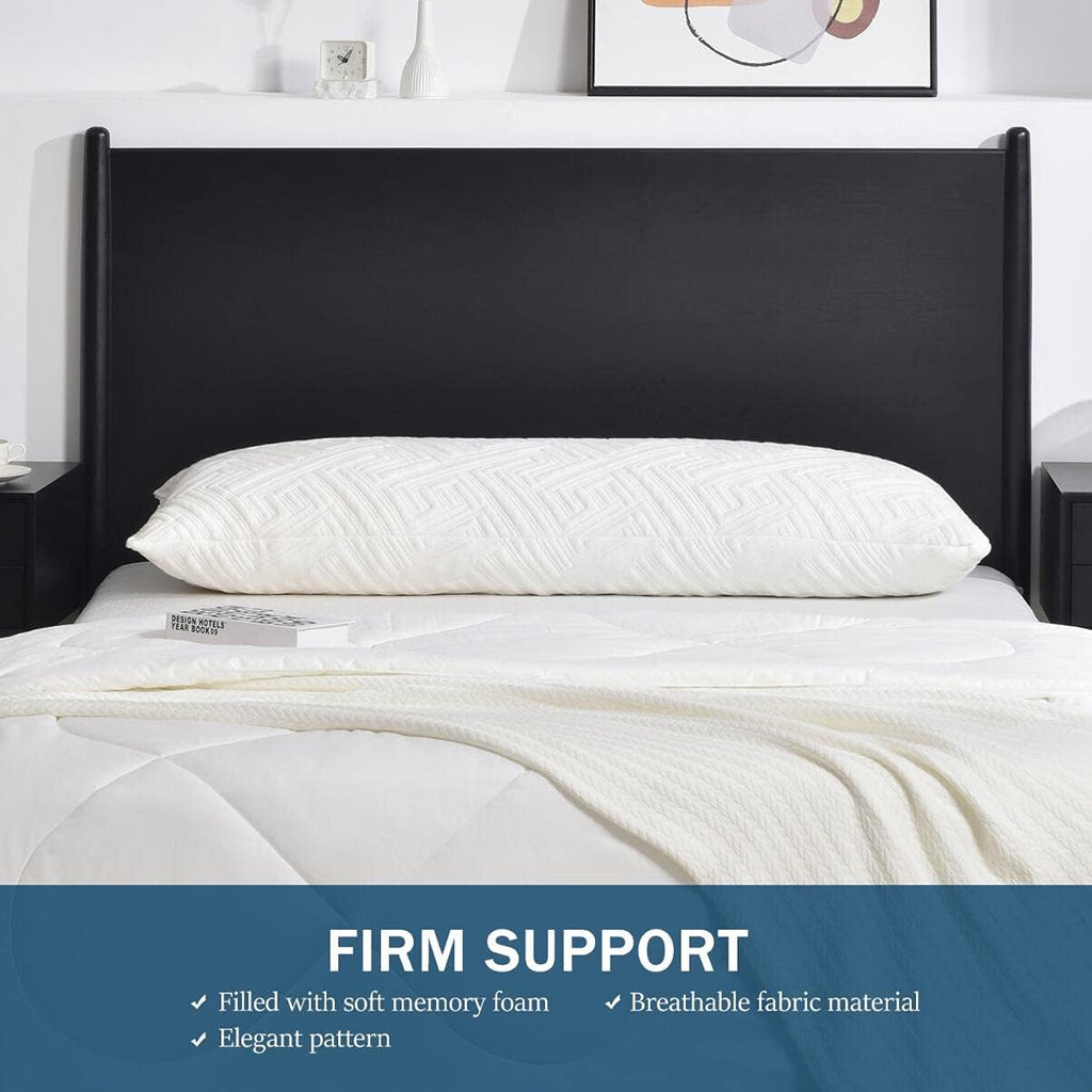 Memory Foam Body Pillows for Adults - Full Body Pillow for Side and Back Sleepers, 20 x 54, White