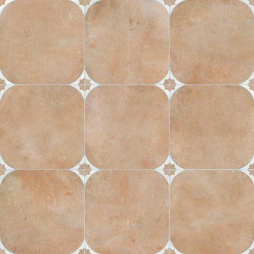 Tetuan Cotto 17-3/8" x 17-3/8" Porcelain Floor and Wall Tile