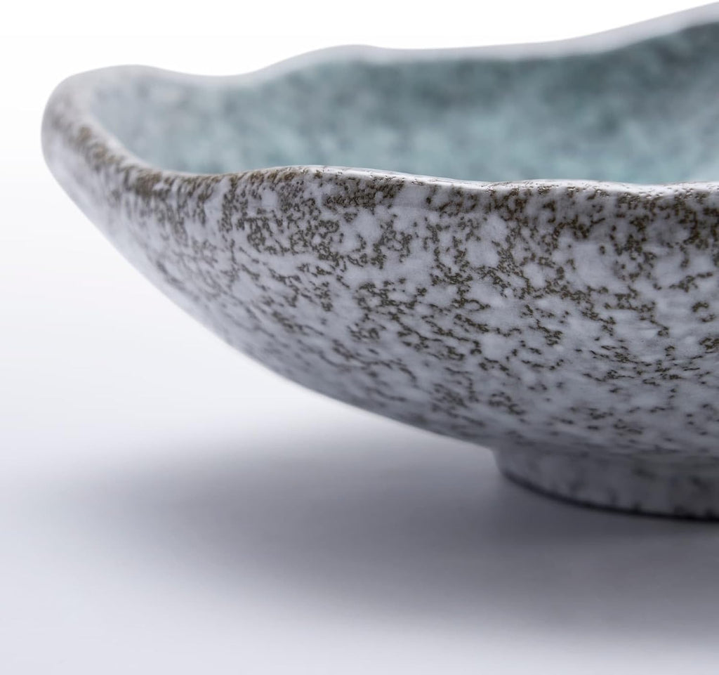 Ceramic Decorative Dish, 10 inch Dark Blue | Irregular-Edge Stoneware, Centerpiece Dish, Handcrafted, Multi-Purpose
