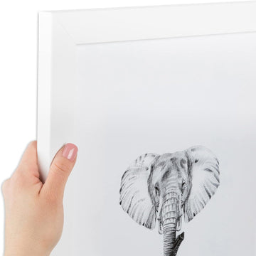 24x36 Inch White Picture Frame, This 1.2500 Inch Custom Poster Frame is White - Comes with Acrylic and Corrugated