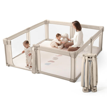 Baby Playpen Portable, Pre-Assembled Play Pen 71x79 Large Foldable Playpen for Babies and Toddlers, Sturdy and Safe