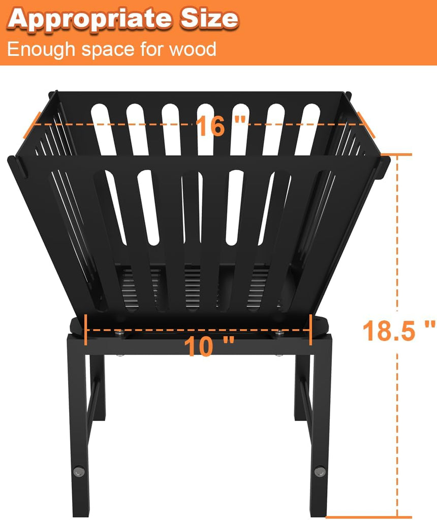Outdoor Fire Pit - 17 Inch Portable with Storage Bag for Camping, Patio Heating, Picnic and BBQ