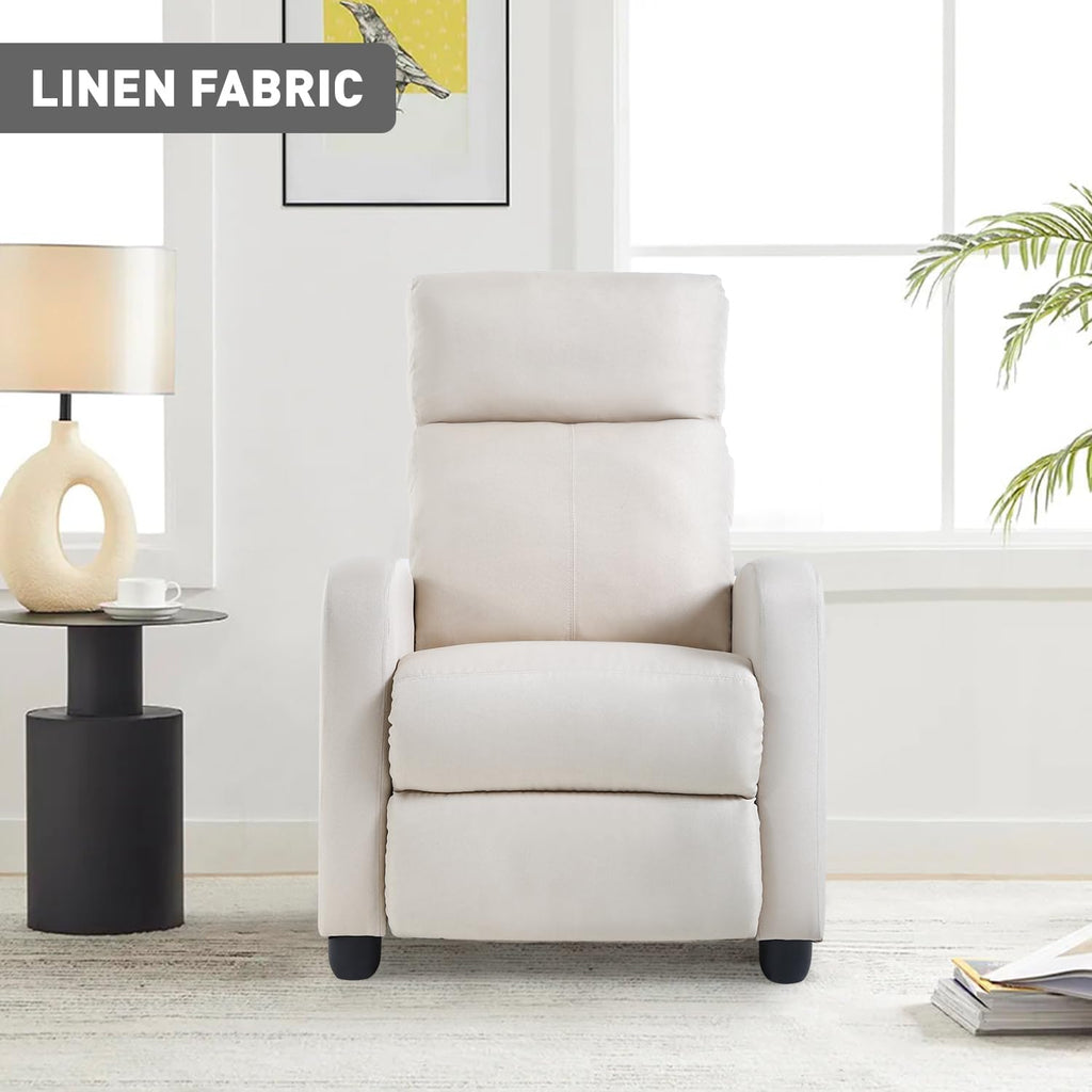 Recliner Chair Single Reclining Sofa Home Theater Seating with Lumbar Support and Padded Backrest for Living Room and