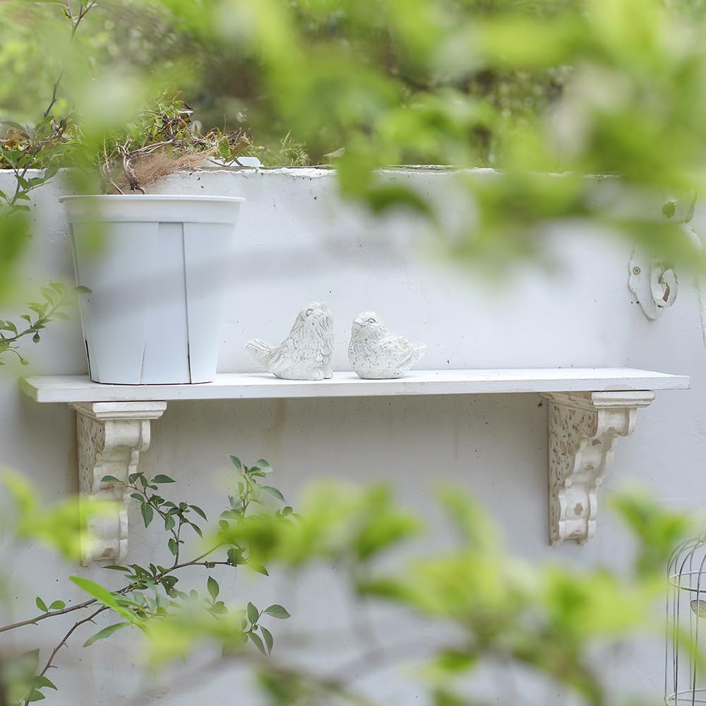 Set of 2 Corbels for Shelves Wood Corbels Decorative Shelf Brackets Farmhouse Decor Wooden Vintage Shelf White