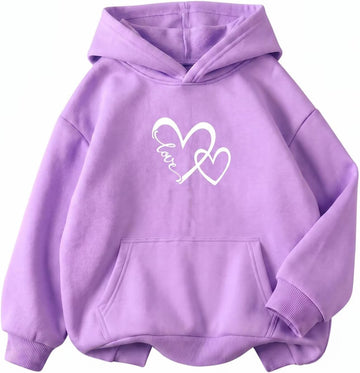 Girls Graphic Pullover Hoodie Long Sleeve Kids Sweatshirt