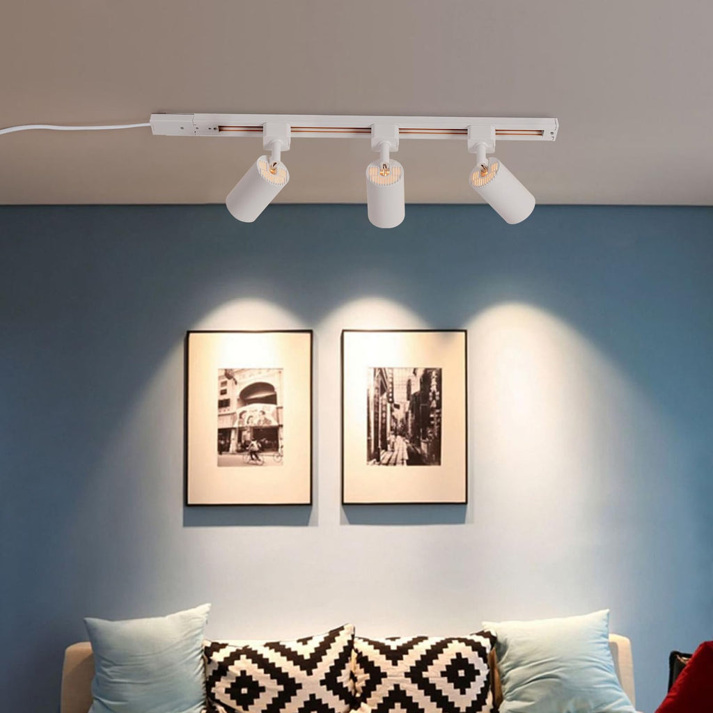 Plug in Track Lighting with Power Cord, 3-Light GU10 Track Lighting Kit with Track Rail, Modern Kitchen LED Track