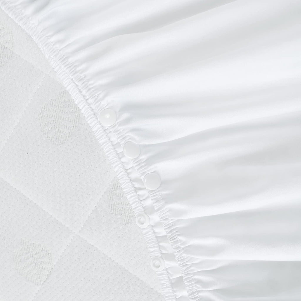 Crib Bed Skirt 14" Drop, Fits 28"x52" Crib, Adjustable, White