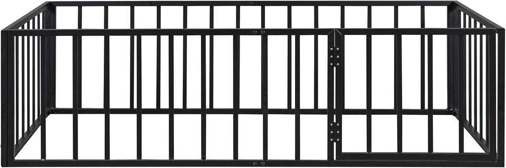 Twin Floor Bed with Fence and Door
