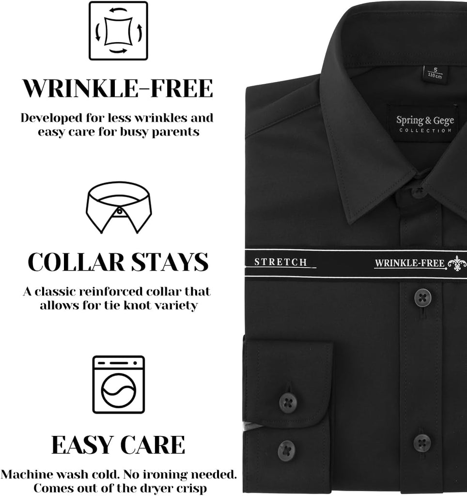 Girls' Stretch Button Down Shirt, Wrinkle-Free School Uniform