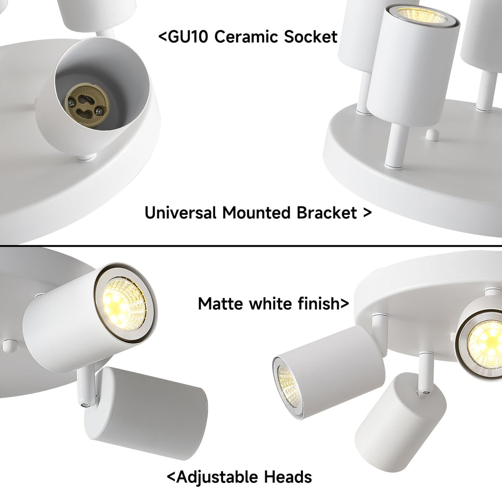 Kitchen Spot Light Fixture White Round Track Lighting Fixtures