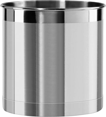 Stainless Steel Jumbo Utensil Holder - 7" Utensil Caddy, Weighted Base for Stability - Extra Large Utensil Crock