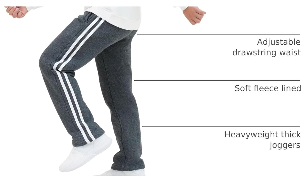 Pack Youth Boys Sweatpants Fleece Lined Athletic Joggers for Winter