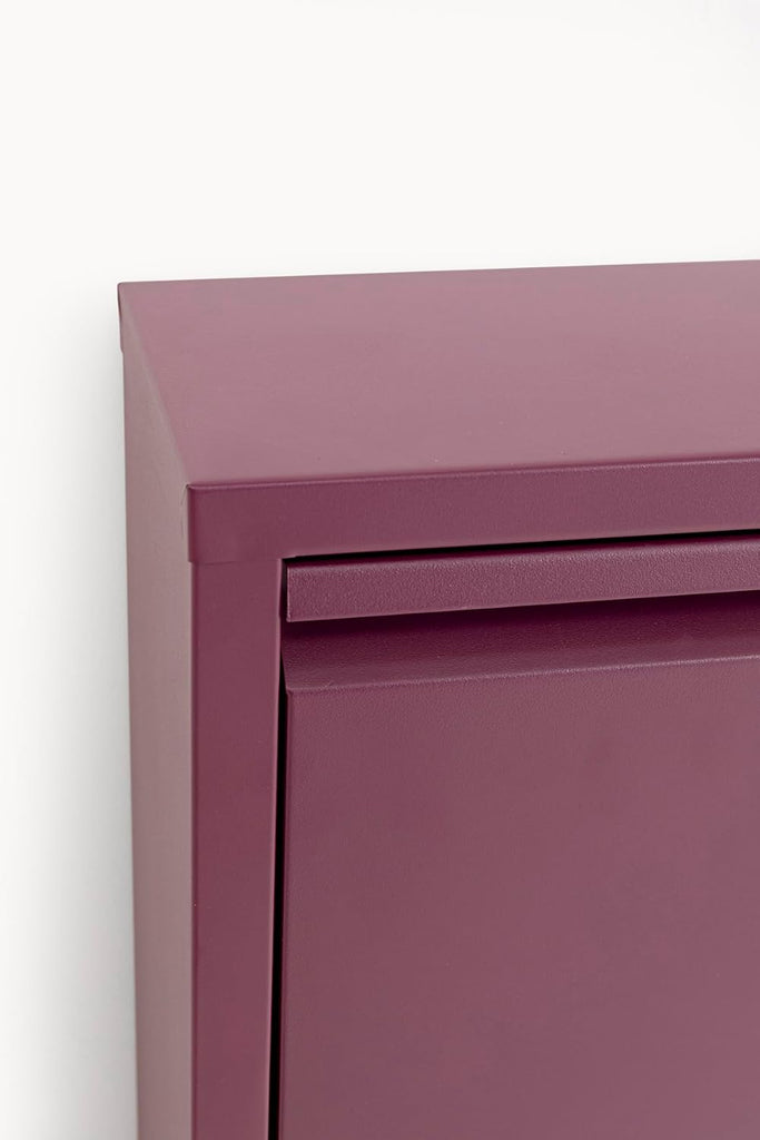 Caruso Designer Shoe Cabinet, Berry, 104 x 50 x 15 cm, Shoe Rack, Shoe Rack, with 3 Flaps, for 6 Pairs of Shoes