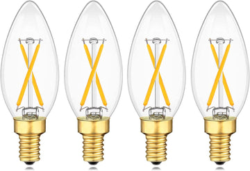 Dimmable E12 Candelabra LED Light Bulbs 25W Equivalent, 2700K Warm White, 2 Watts E12 Base LED Bulb, 200LM LED