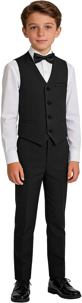 Boys Suit Kids Formal Tuxedo Set 4Pcs Slim Fit Ring Bearer Outfit