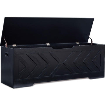 55.1" Storage Bench, Extra Large Entryway Bench with Storage, Storage Chest with 2 Safety Hinges, Blanket Storage, Shoe