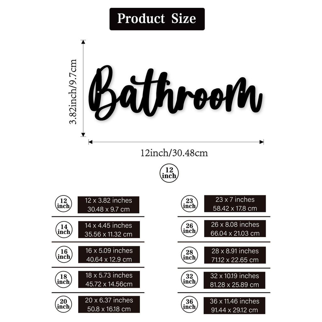 Bathroom Decor Bathroom Metal Sign Plaque Wall Arts Decorations Cutout Farmhouse Sign Dressing Room (28 inches)
