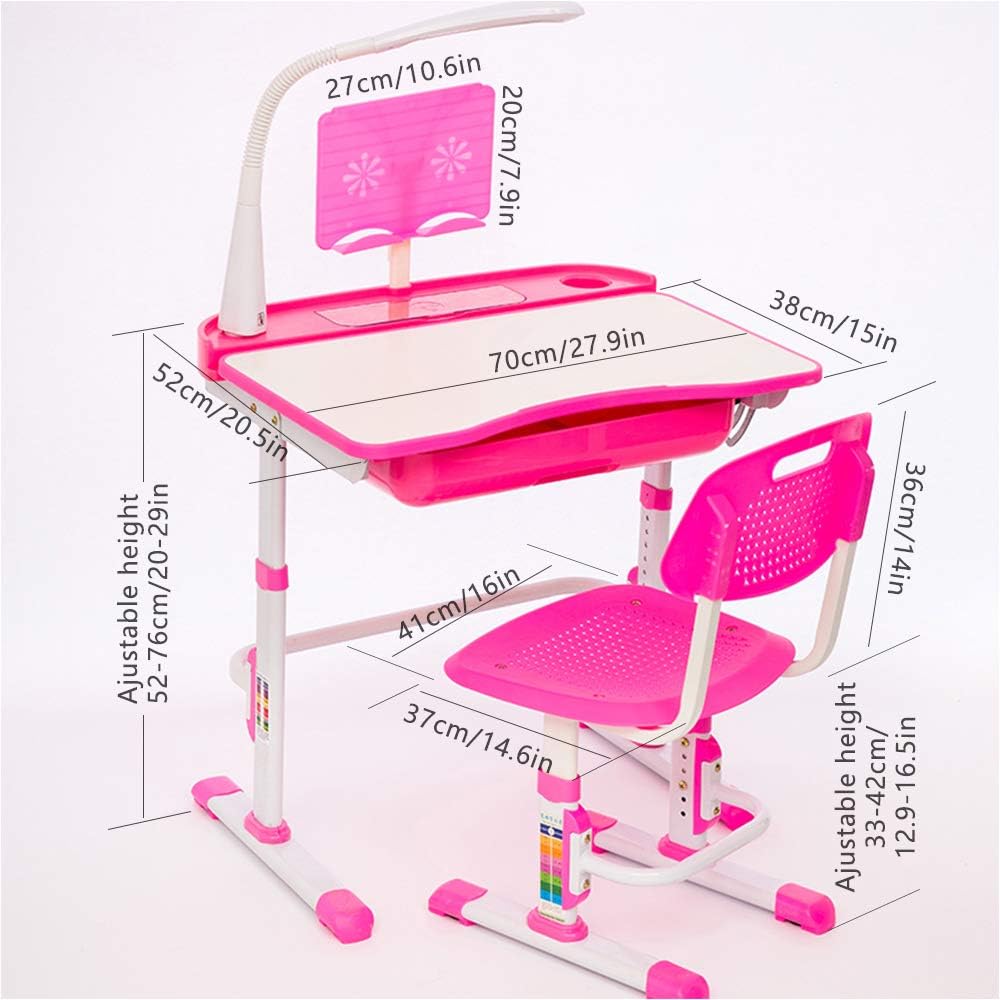 Kids Desk and Chair Set Children School Study Desk for Boys Girls