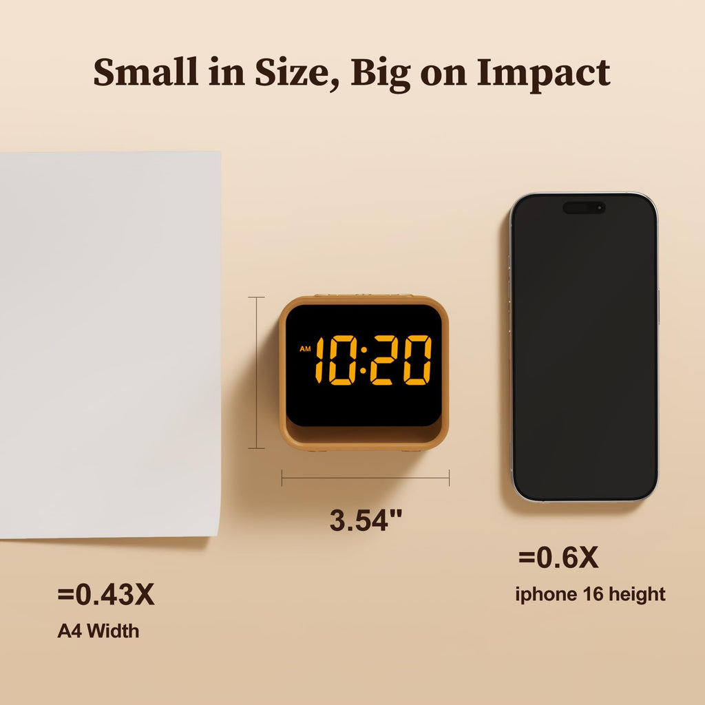 Wooden Sound Machine Alarm Clock s - Gentle Wake-Up with Birdsong, White Noise for Sleeping, Small Digital Clock for