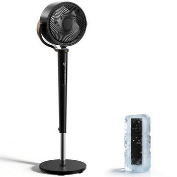 Pedestal Fan ,120°+120°Omnidirectional Oscillating Standing Fan,Quiet Floor Fan with DC Motor