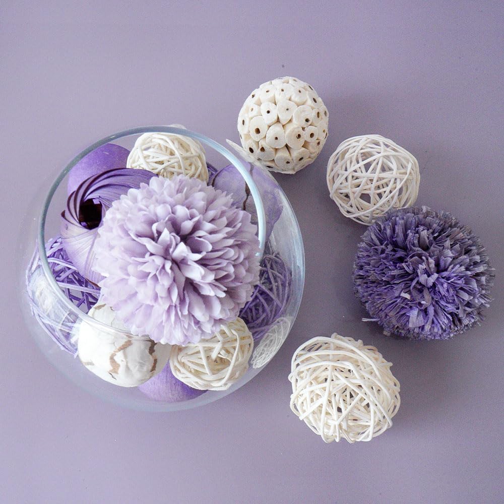 Decorative Balls for Bowls, Bowl Vase Filler, Lilac Purple