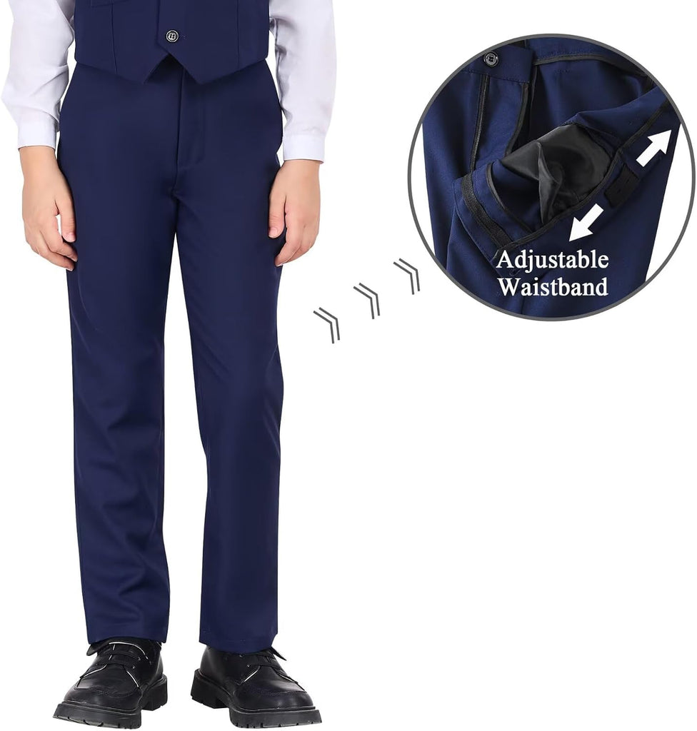 Boys Formal Suit Kids 5 Piece Suit Jacket Pants Set with Shirt Tie