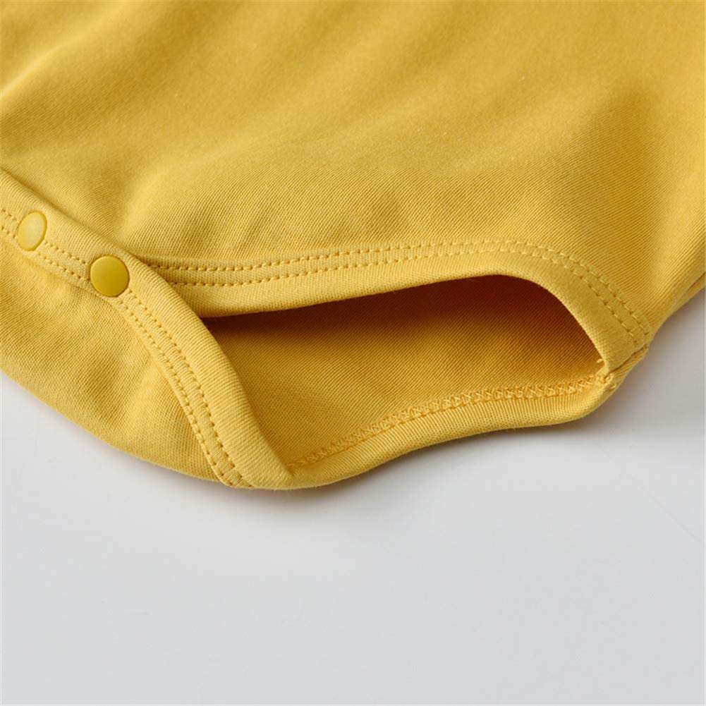 Newborn Baby Infant Unisex Cotton Long-Sleeve Solid Peter Pan Collar Jumper Bodysuits Outfits