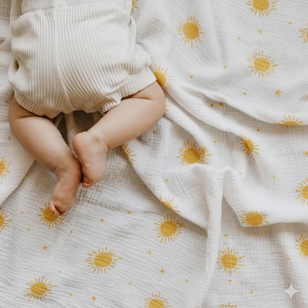 Muslin Swaddle Baby Blanket for Boys and Girls, 100% Cotton, Swaddles for Newborns, 47"x47", Soft Breathable Skin