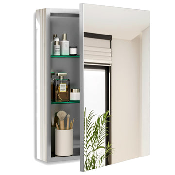 20 x 26 Inch Bathroom Medicine Cabinet with Beveled Edge Mirrored Door, Medicine Cabinet, Bathroom Mirror Cabinet, Home