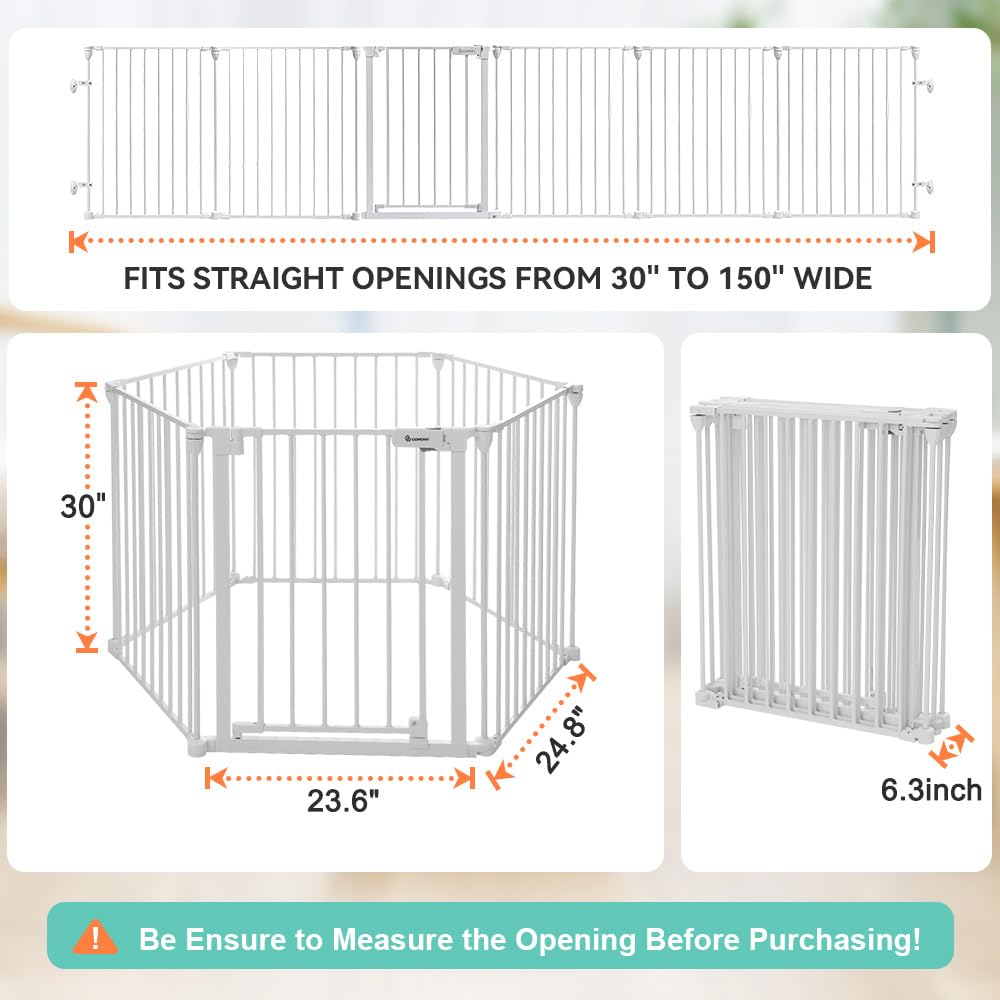 150" Baby Gate Extra Wide, Dog Gate Stairs Doorways
