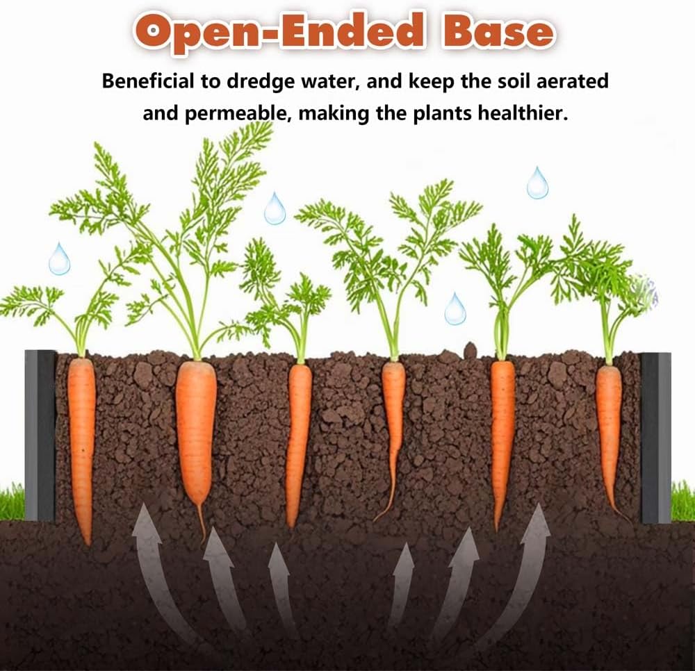 8x4x1 FT Galvanized Raised Garden Bed Kit,Tall Metal Planter Boxes with 8 Reinforcing Rods,Outdoor Patio Box Planter