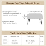 Textured Table Cloth for Rectangle Table, Heavy Duty Farmhouse Tablecloth Solid Cotton Linen Waterpr