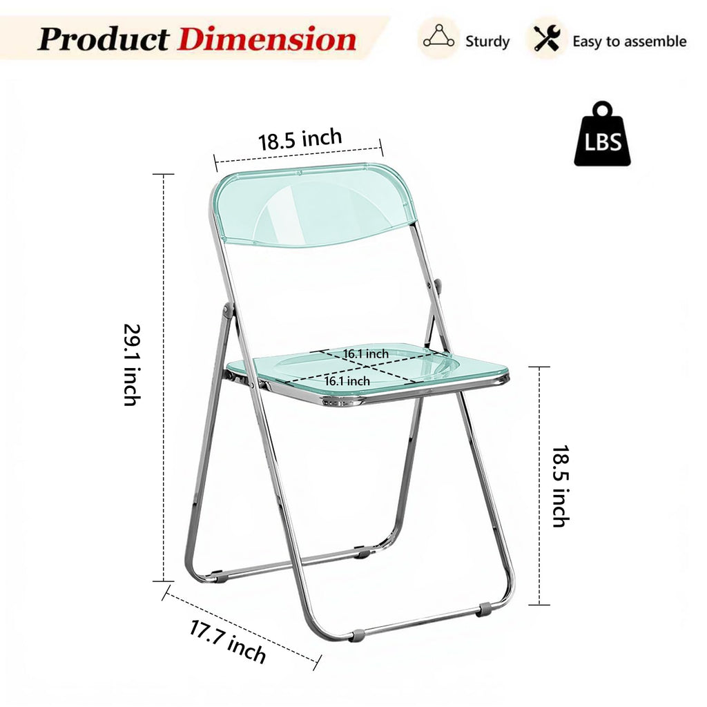 10 Pack Acrylic Folding Chair, Green
