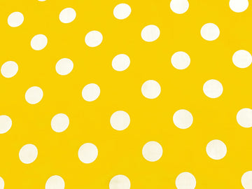 Polka Dots Print Fabric 58 Inch Wide/Craft & Sewing Material (10 Yards, White on Yellow)