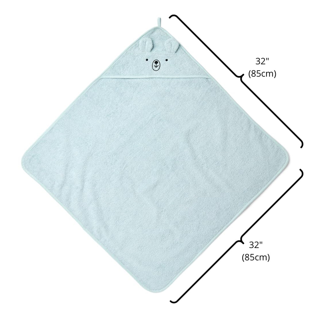 Hooded Baby Bath Towel, 100% Organic Cotton, Super-Soft 32"x32"