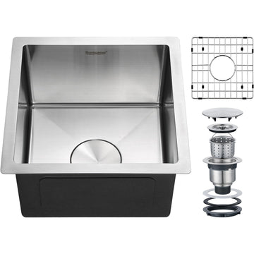 15x15 Undermount Bar Sink Stainless Steel Small Kitchen Sink