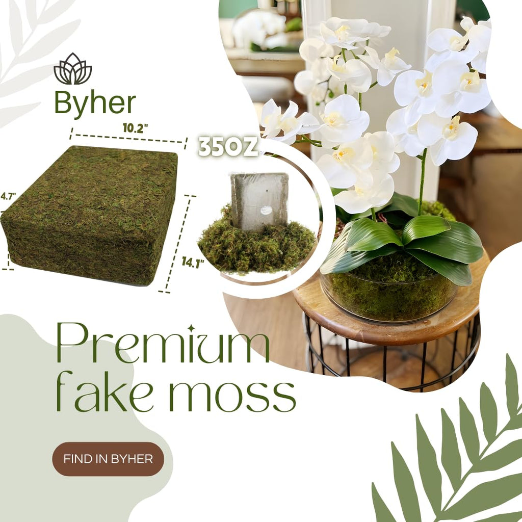 2.2LB Large Capacity Fake Moss for Plants Indoor, 35 OZ Fresh Green Moss for Potted Plants Craft Moss Decor Fairy