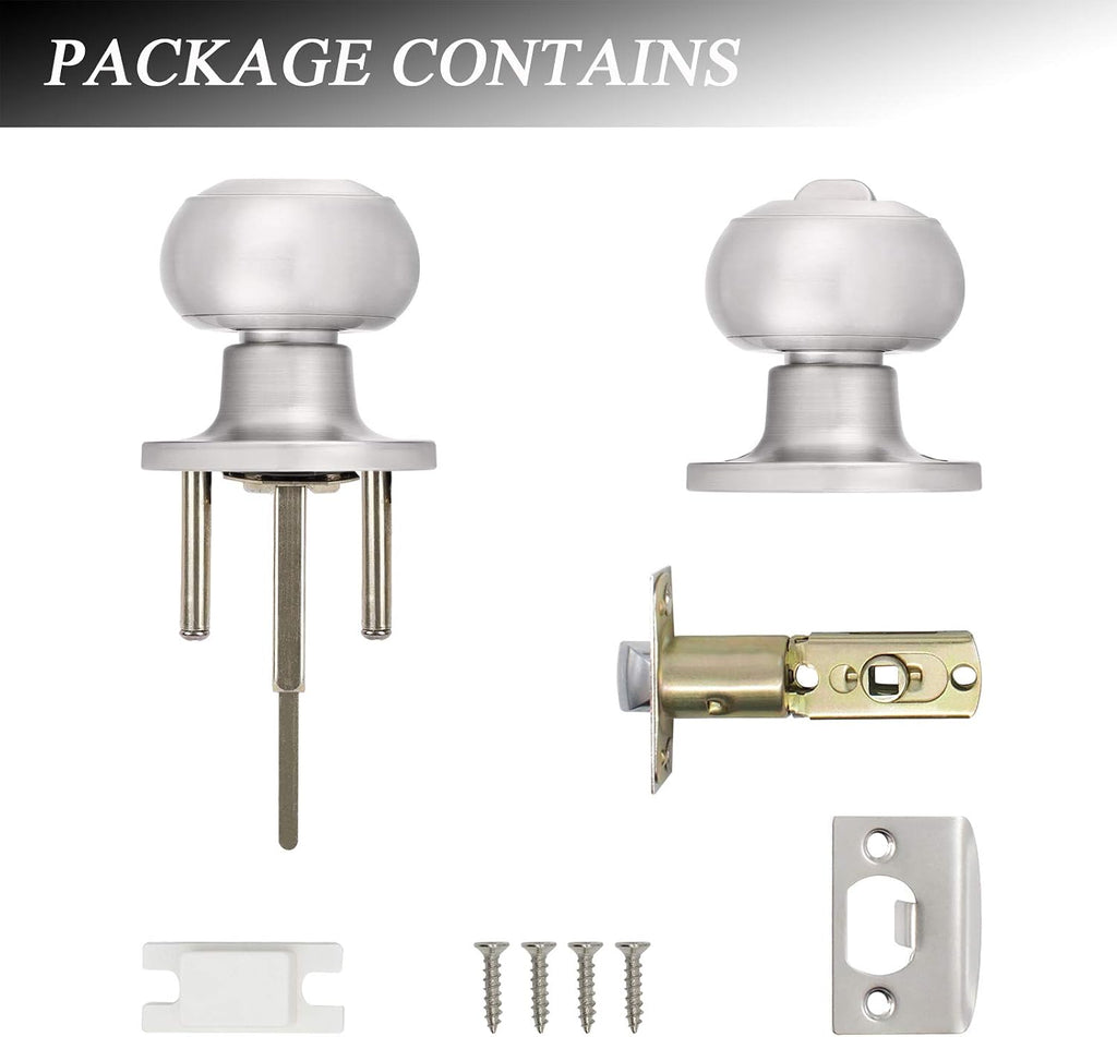 8 Pack Interior Privacy Door Knobs Keyless Door Lock Lockset Round Doorknobs in Satin Nickel Door Locks s and