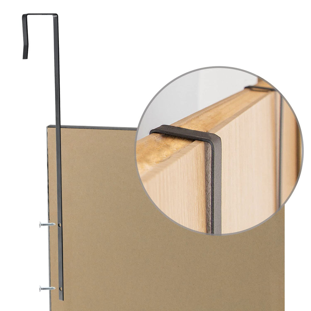 Over The Door Wall Mirror, 43" x 18", Black, Plastic Frame