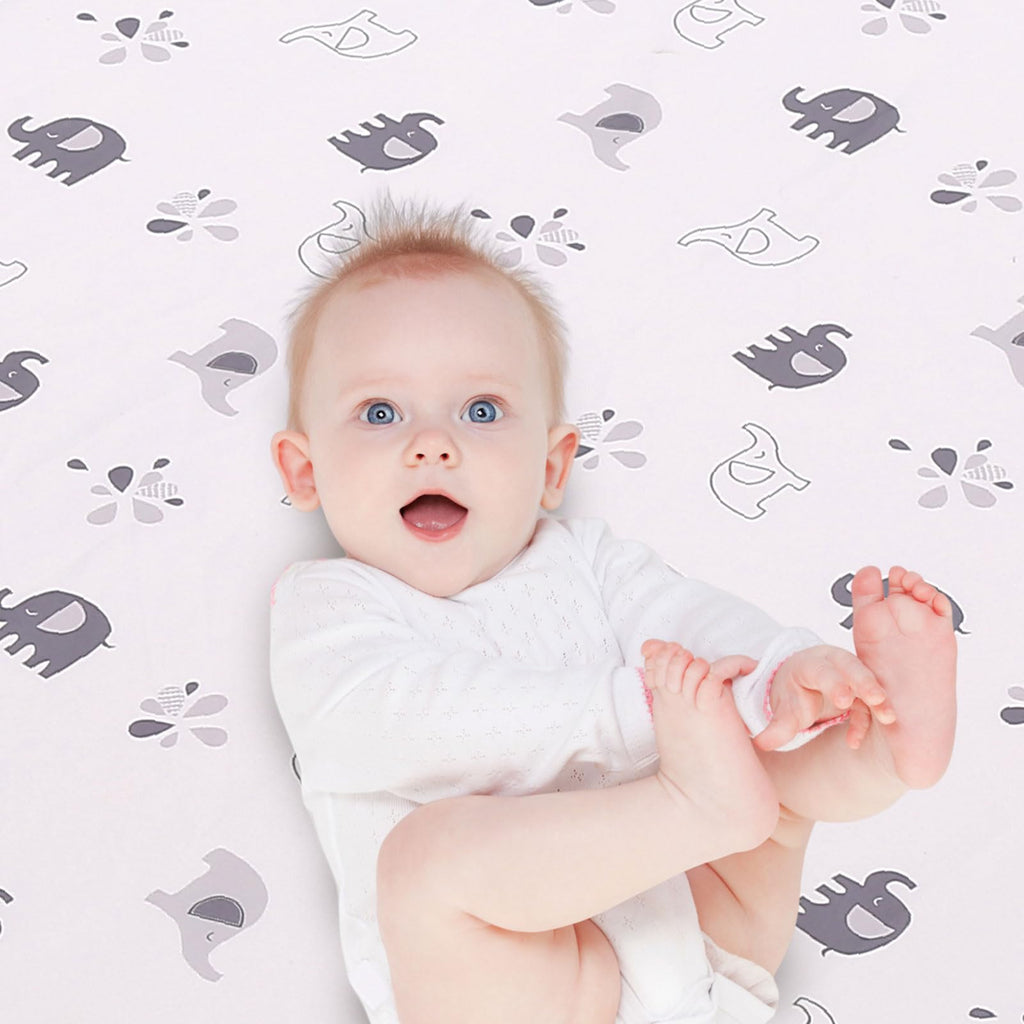 Crib Bedding Set for Boys, Premium 3 Piece Elephant Baby Crib Bedding Set, Baby Nursery Crib Comforter Set for Boys
