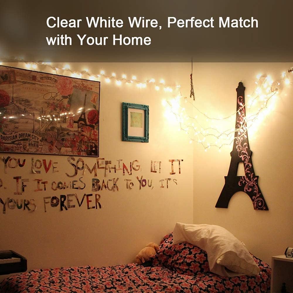 White Christmas String Lights, 69.6ft 300 Count Incandescent