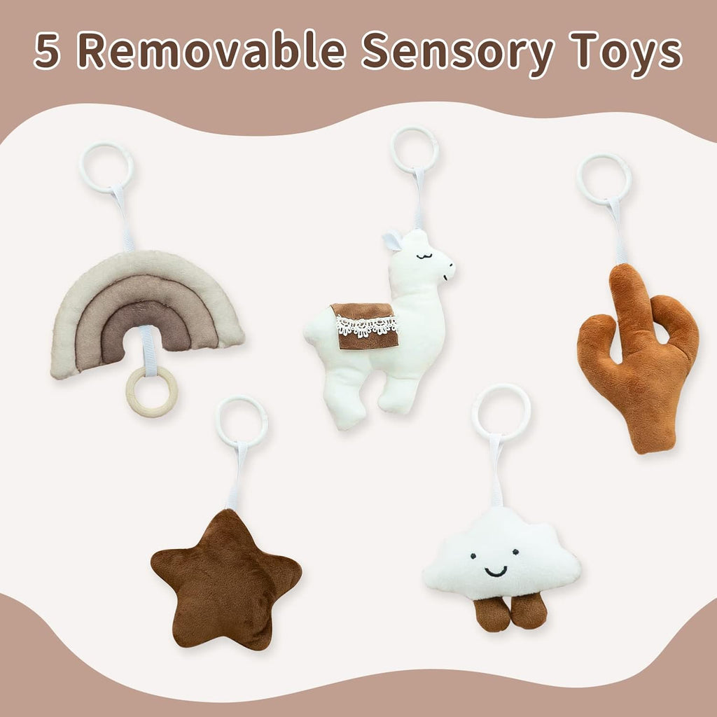 Activity Gym Mat Mudcloth Baby Activity Center with 5 Hanging Toys