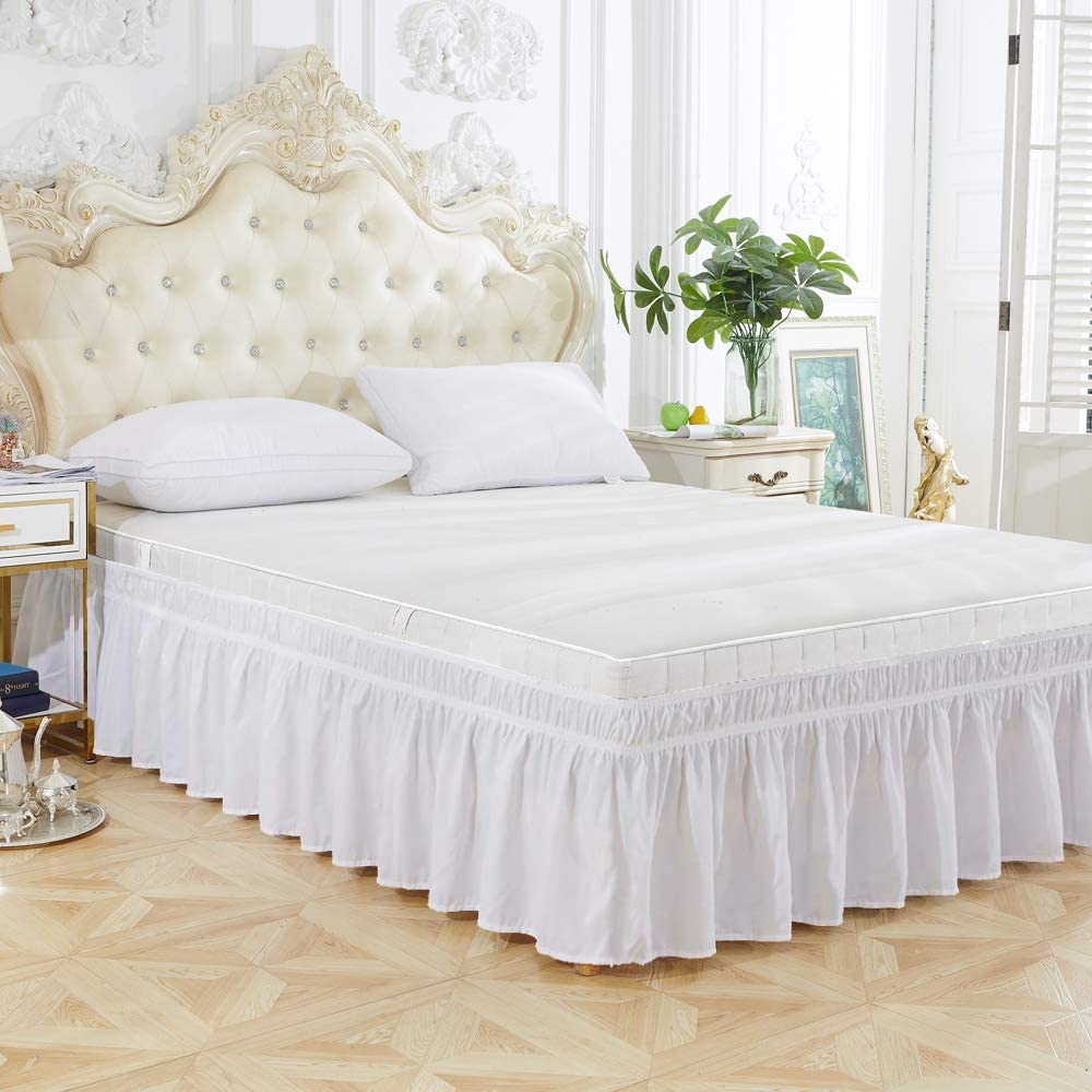 1-Piece Luxurious Wrap Around Bed Skirt 100% Egyptian Cotton 800 Thread Count California King Size (72" X 84") Inch