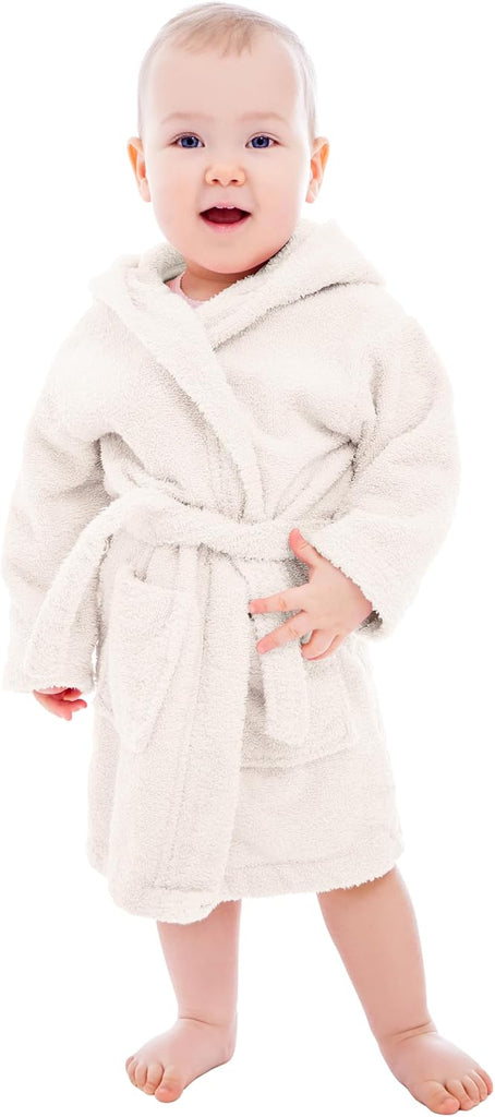 Organic Turkish Cotton-Acrylic Boys Girls Hooded Bathrobe