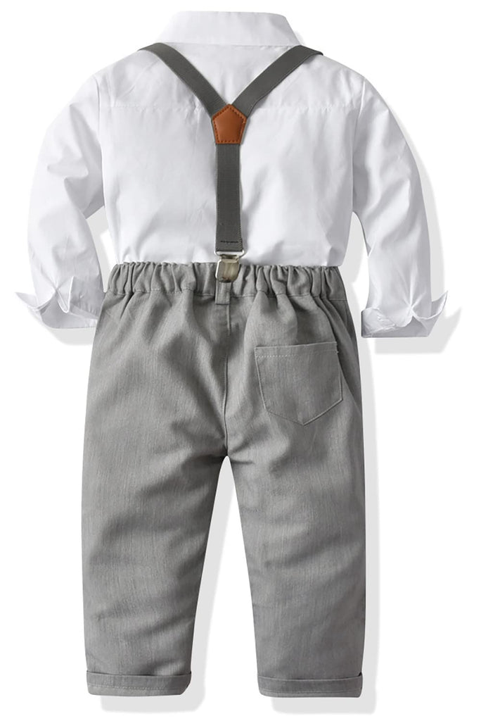 Toddler Boy Suit Baby Tuxedo Boys Formal Outfit Set Gray01