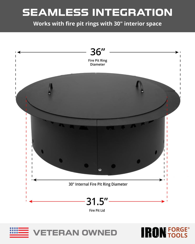 Heavy Duty Outdoor Fire Pit Cover Round - 31.5 Inch