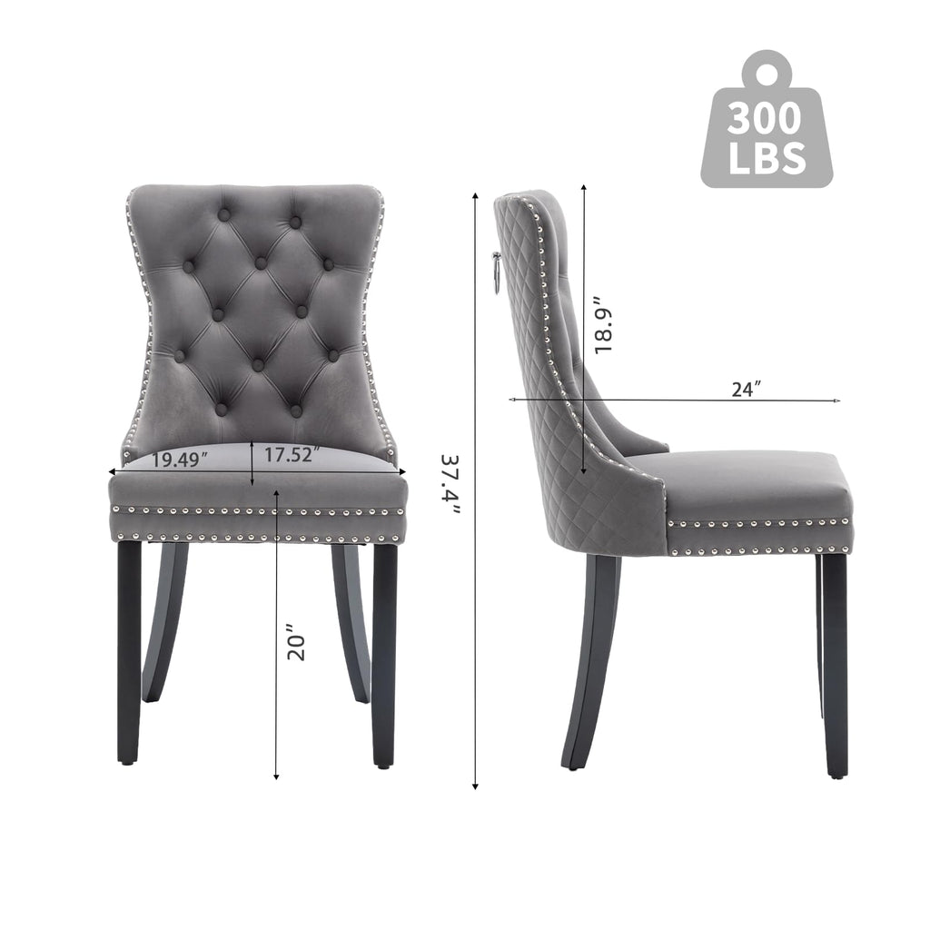 Velvet Dining Chairs Set of 4, Upholstered Dining Room Chairs with Nailhead Trim, Sillas de Comedor Modernas 4