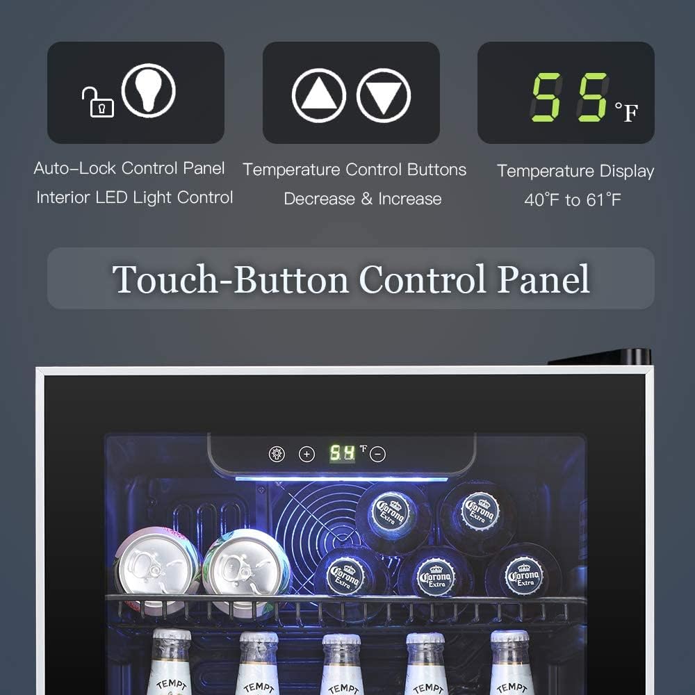 Beverage Refrigerator Cooler -120 Can Mini Fridge Glass Door for Soda Beer or Wi