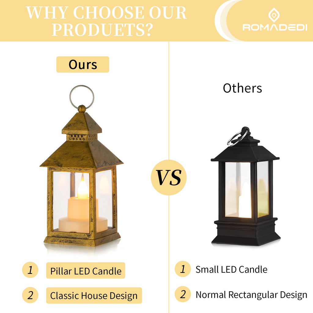 Gold Mini Lantern for Centerpiece, Pack of 10