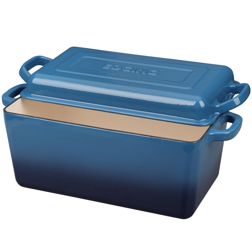 Enameled Cast Iron Dutch Oven, Oblong Bread Oven for Sourdough Bread Baking, Baking Pan, Dual Handles, Oven Safe, 4